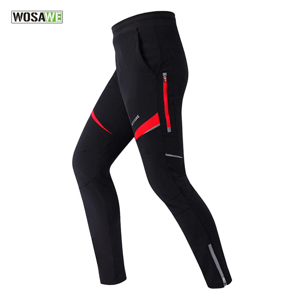 WOSAWE Mannen Fleece Thermische Fietsen Broek Winter Winddicht Waterdicht Panty & Broek Fiets MTB Racefiets Kleding Sportkleding