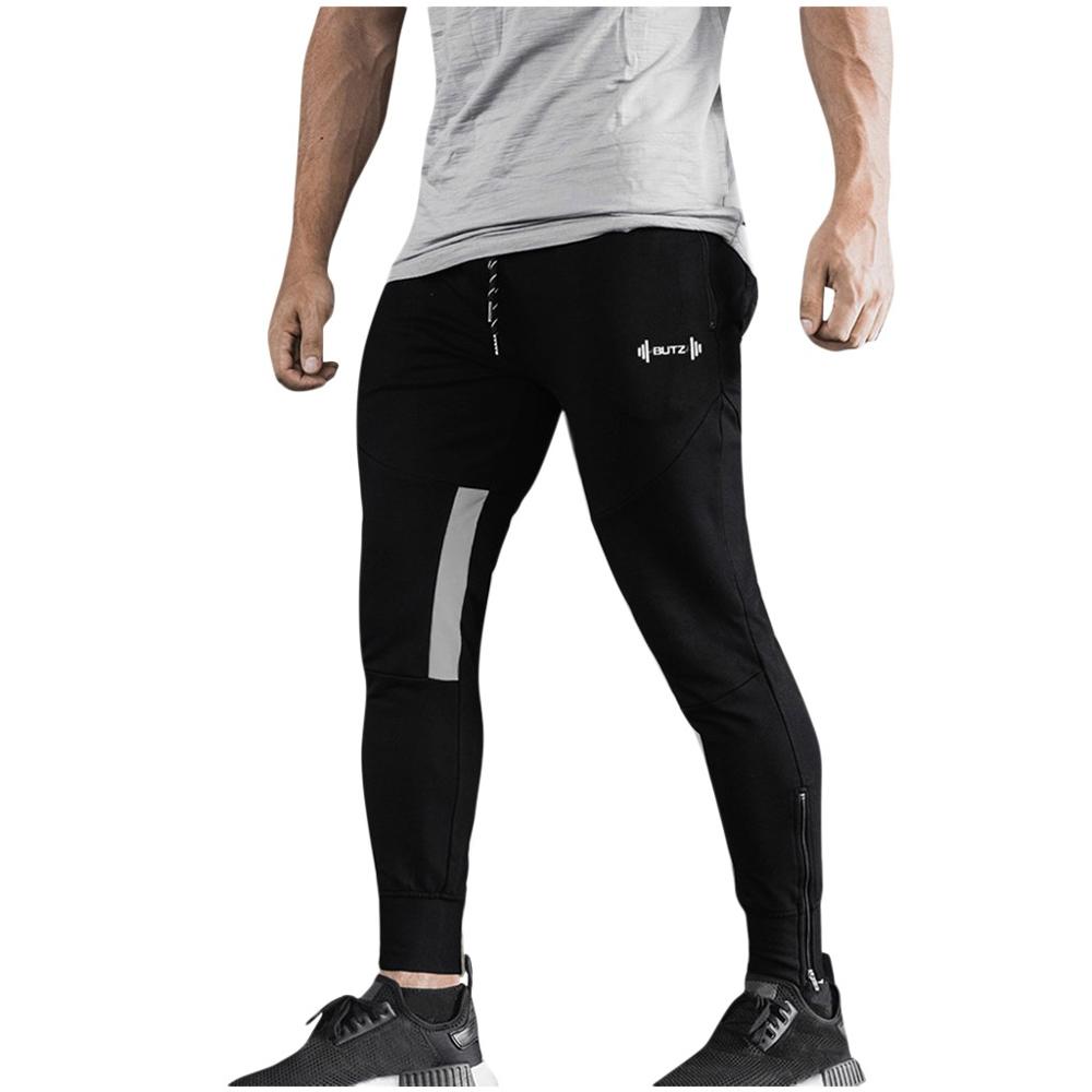 Men's Casual Outdoor Trousers Slim Sports Running Drawstring Fitness Long Pants Gym Pencil Pants Male Jogging Sportpants Spring: M / Black