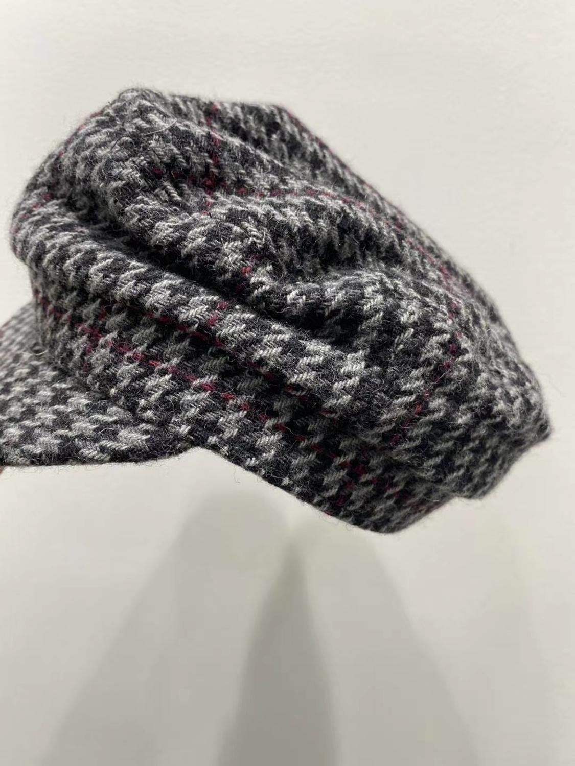 100% Wol Vrouwen Hoed Toevallige Wilde Mode Dame Plaid Hoeden