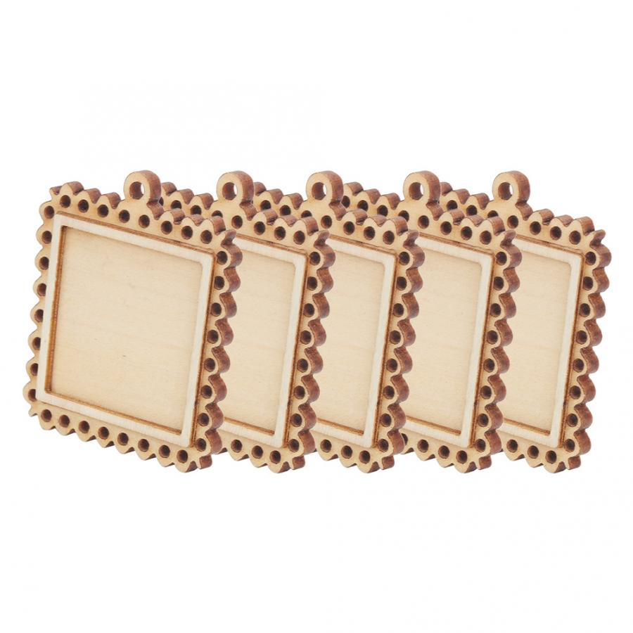 5pcs Wooden Rectangle Setting Emboss Blank Base Small Wooden Photo Frame Keychain Trays Picture DIY Wall Photo Frame Poster