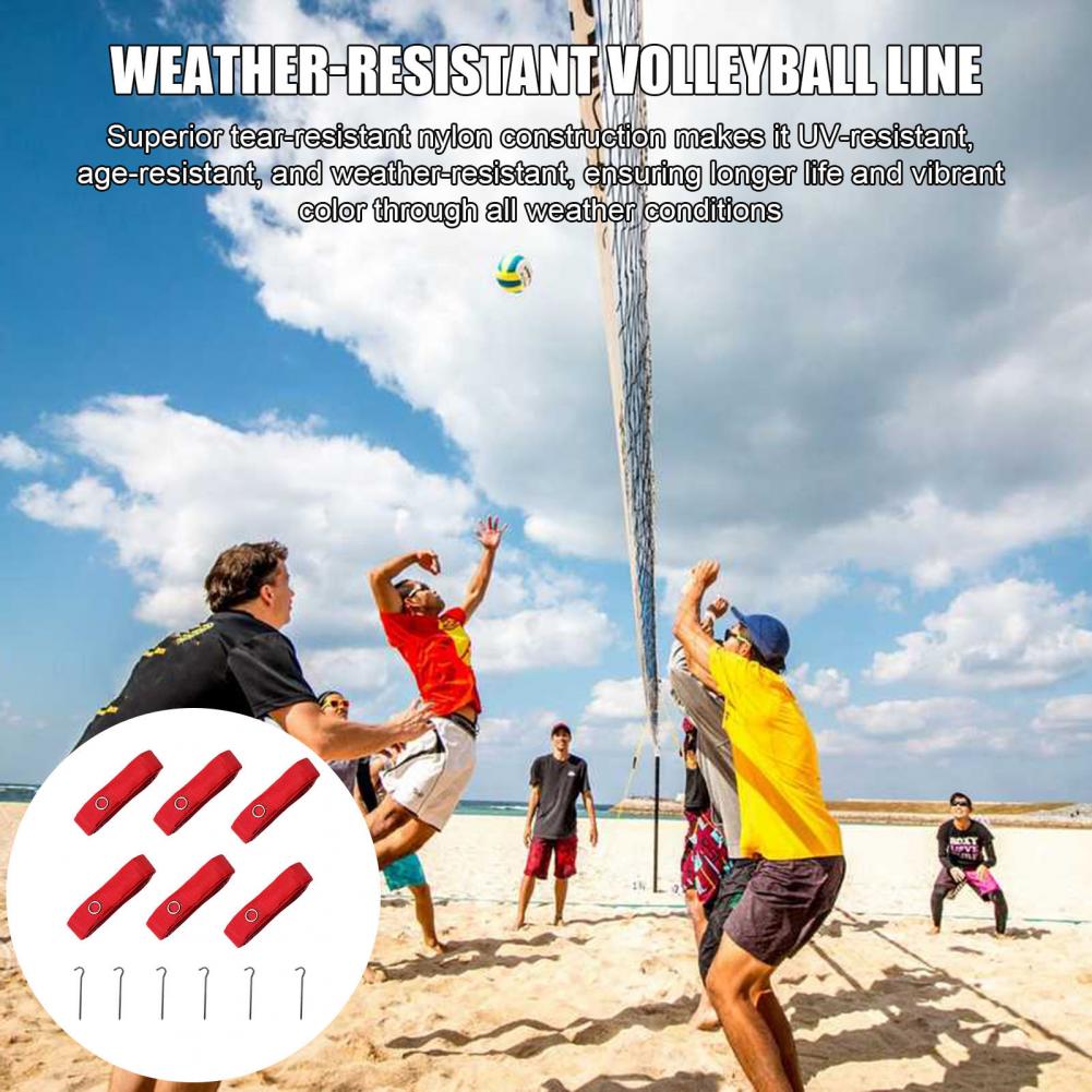 Línea de voleibol de nailon tejido, líneas laterales de cancha de voleibol de arena, líneas de límite de cancha de voleibol de playa para todo clima