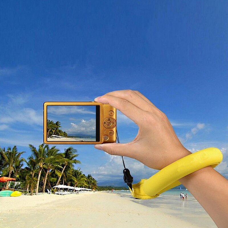 Amarelo à prova dyellow água flutuante pulseira digital câmera flutuabilidade pulseira flutuabilidade pulseira de pulso universal para câmeras do telefone móvel