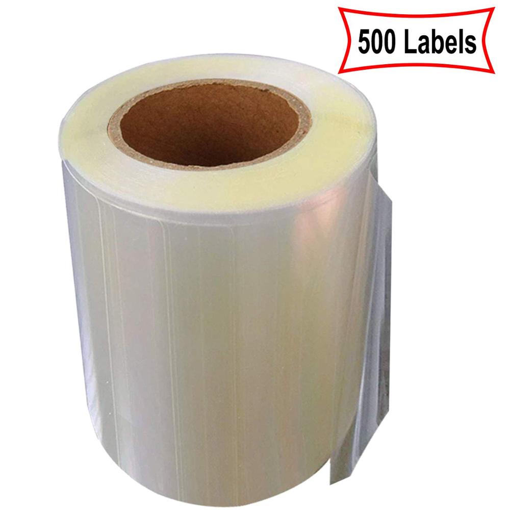 Dootile 500 st / rulle transparent etikett rektangulär pvc klippbok etikett tätning klistermärke klar bok reparation tejp etikett 50.8 x 101.6 mm