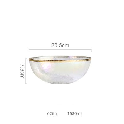 Blende farge malt måke glass bolle parabol syv farger gjennomsiktig hammer korn glass tallerken salat bolle frukt bolle vestlig matte: Bolle l