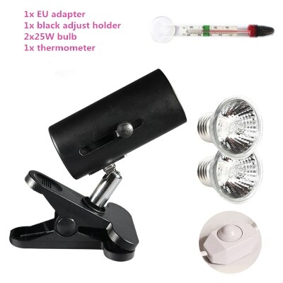 25w uva&uvb lampe uv-lampe til skildpadder fylde lys calciumforsyning uvb-lampe uvb 3.0 lamper til krybdyr et sæt: Juster sorte 2 lamper