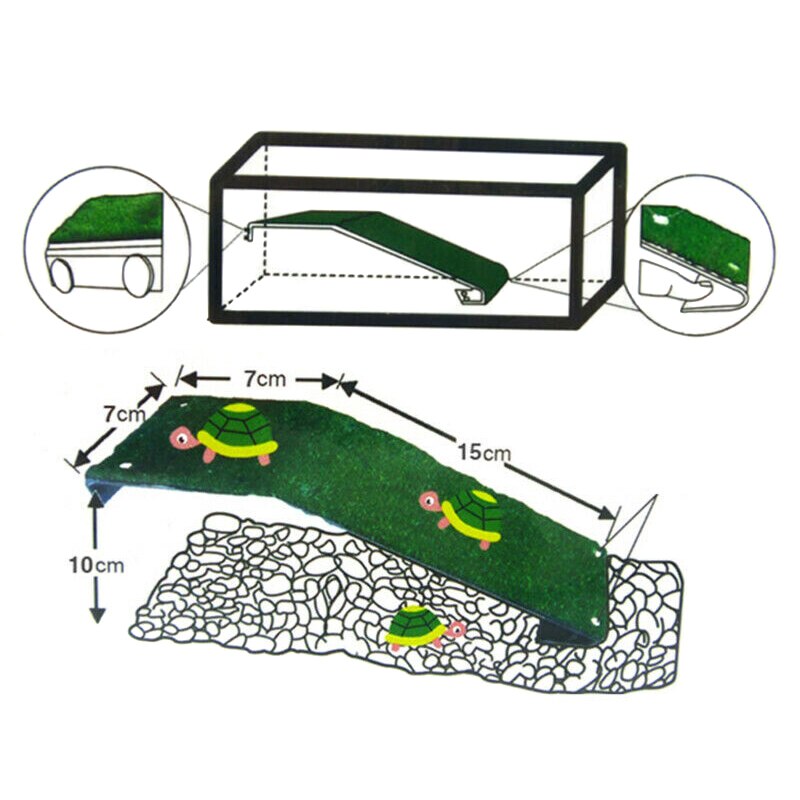 カメバスキングプラットフォーム亀ランプ爬虫類タンクはしご休憩テラス