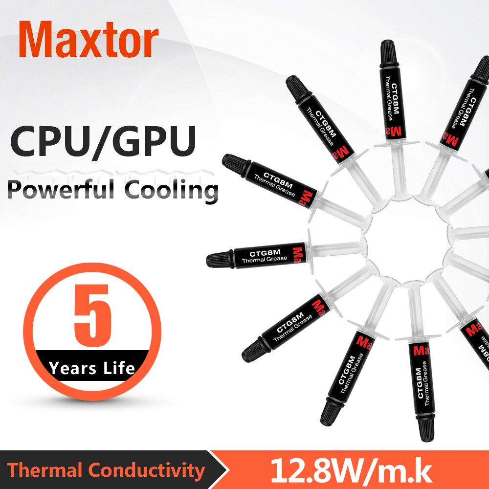 Maxtor CTG8 High Performance Thermal Paste mini 12.8W/m-k Laptop PC CPU GPU Cooler Pad Phone Heat Sink Grease
