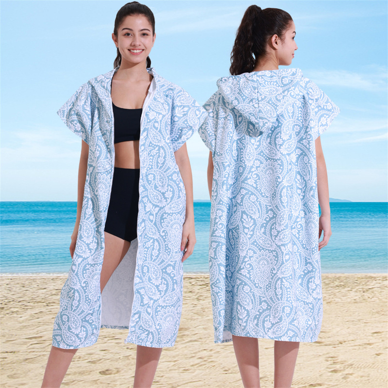 Strandtuch mit Kapuze für Männer und Frauen, Kapuzenhandtücher, Bademantel für Erwachsene, schnell trocknend, leicht, weich, Mikrofaser-Poncho, Bademantel: Rosa