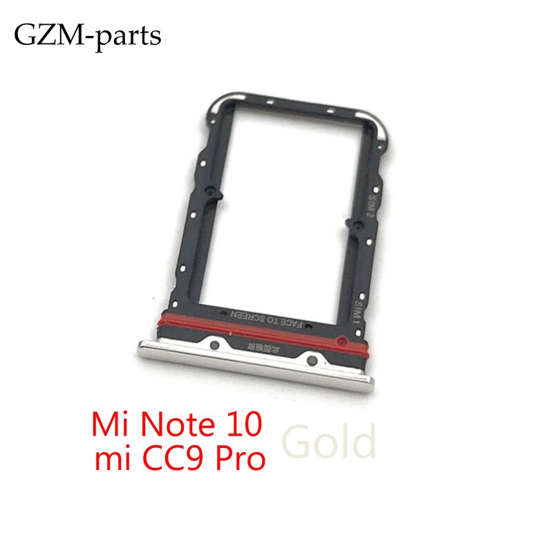 Gzm-parts Voor Xiaomi Mi 9 Lite Mi CC9 Pro Note 10 Mi 10T Lite Poco X3 sim-kaart houder Lade Slot: Mi Note 10  gold