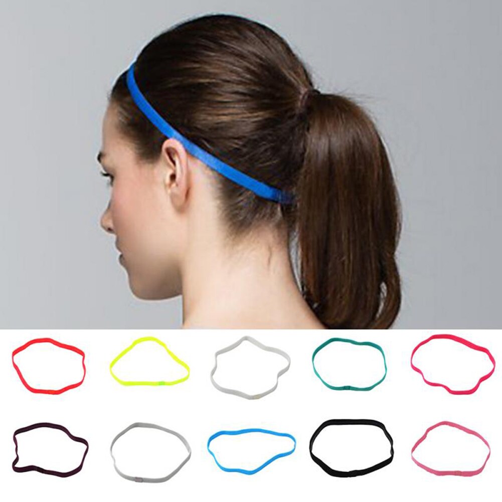1 pz fasce per le donne calcio Yoga fasce per capelli puri antiscivolo gomma elastica sottile sport fascia uomo accessori per capelli copricapo
