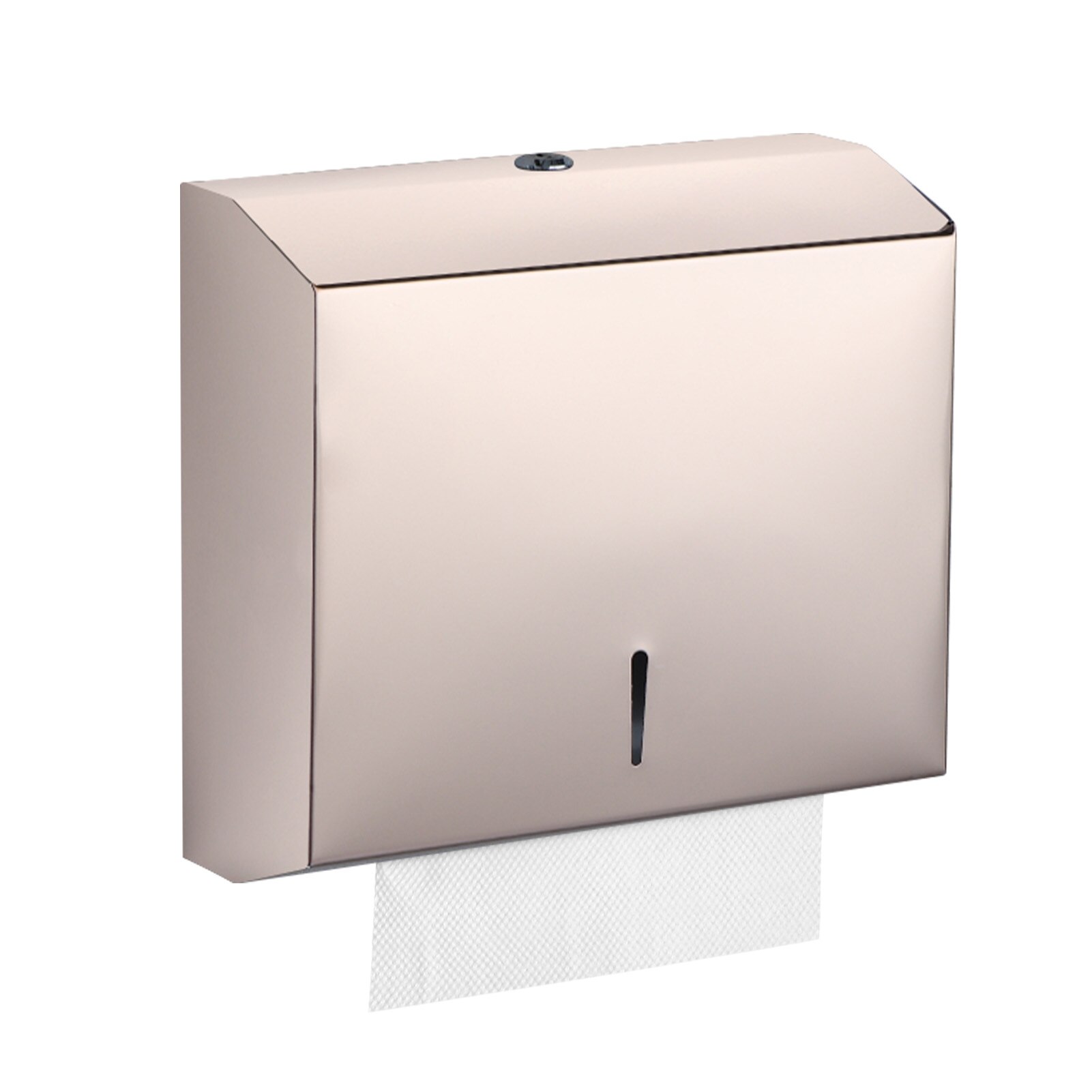 Wall Mounted Bathroom Tissue Dispenser Stainless Steel Tissue Box Holder for Multifold Paper Towels with Safety Lock for Toilet: E