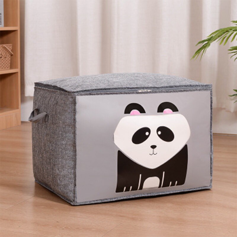Dikker Upgrade Katoen Quilt Opbergtas Kleding Quilt Zak Wasmand Kleding Container: 39cm55cm40cm Panda