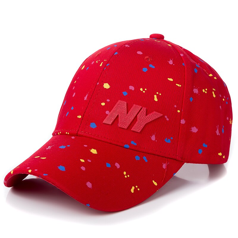 Kvinder kasket ny bogstav patch baseball kasket kvindelig polka dot print casual justerbar udendørs hat kasket: Rød