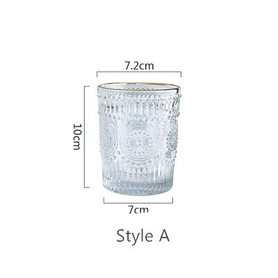 Vintage präglat phnom penh glas vinglas ölmugg te kall dryck mjölk te juice kopp glas: Stil a