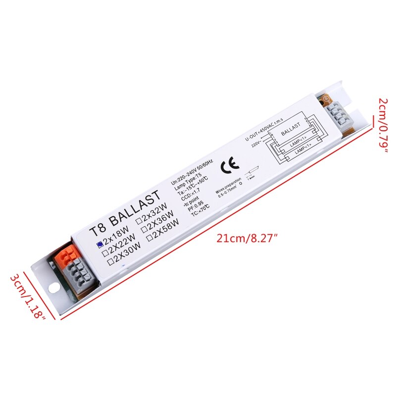 T8 220-240V Ac 2X58W Breed Voltage Elektronische Ballast Tl Lamp Voorschakelapparaten Q84D