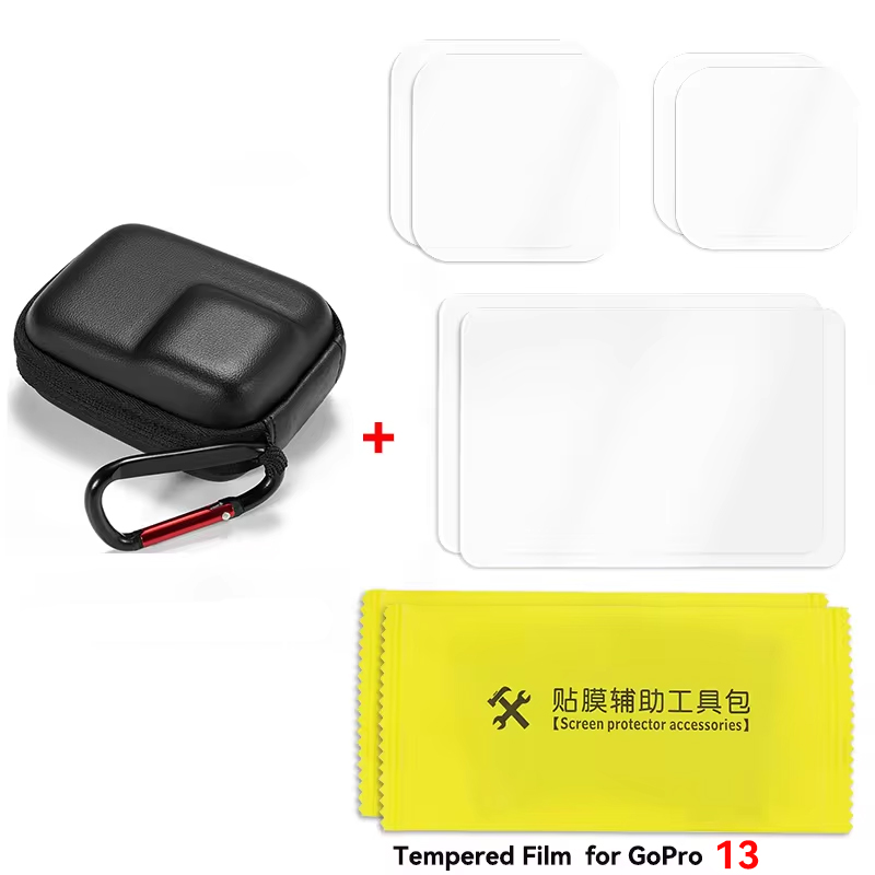 Bolsa de almacenamiento para GoPro Hero 13, 12, 11, 10, 9, 8, Mini caja portátil, cámara deportiva, funda protectora impermeable para accesorios Go Pro: Color rojo