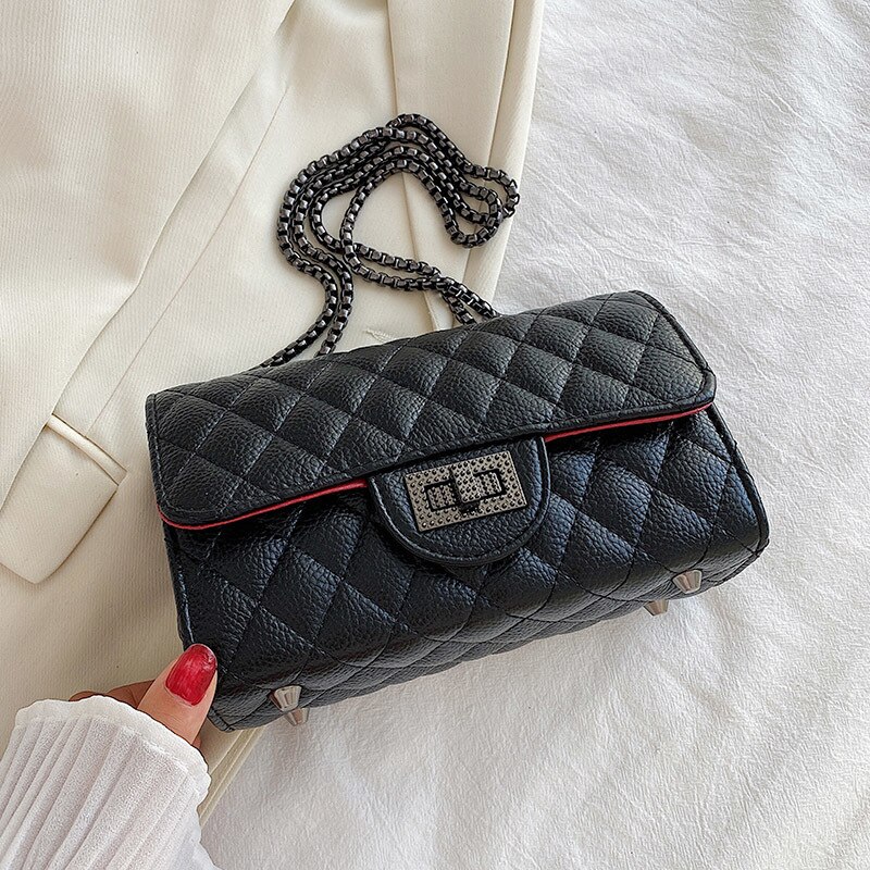 Frauen Schulter Tasche Berühmte Leder Damen Tasche Abend Mini Ketten Diamant Gitter Handtasche Geldbörsen