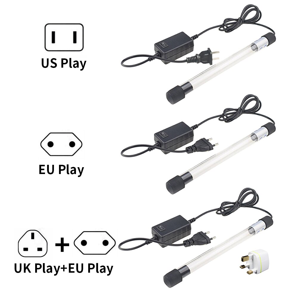 110/220V Submersible UV Sterilizer Lamp Light Ultraviolet Filter Waterproof Water Cleaner For Aquarium Pond Coral Fish Tank