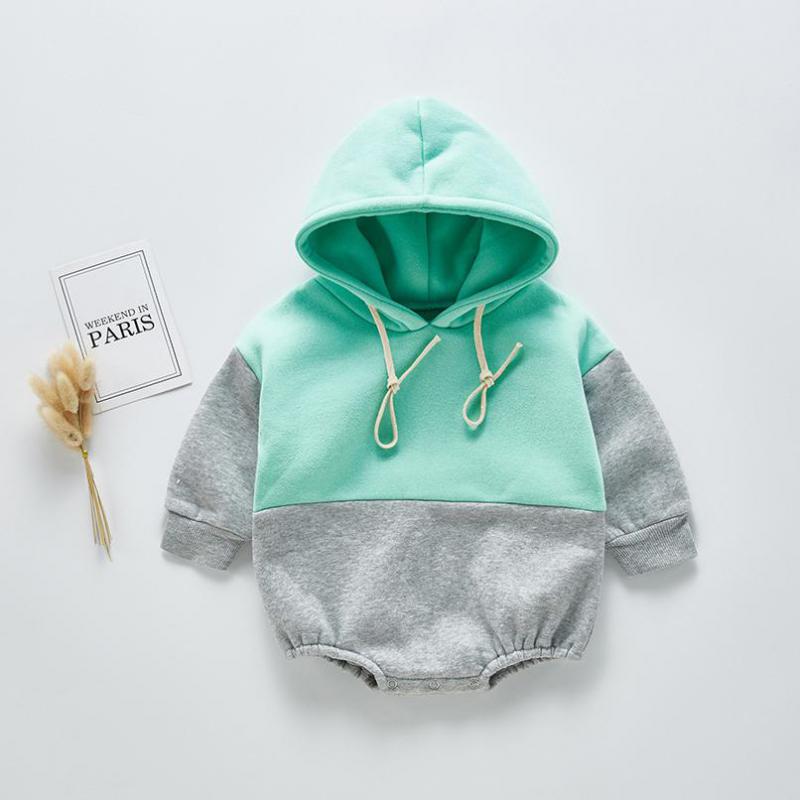 Katoenen Baby Bodysuit Meisjes Capuchon Lange Mouwen Bodysuit Baby Boy Jumpsuit Baby Kleding Baby Onesie