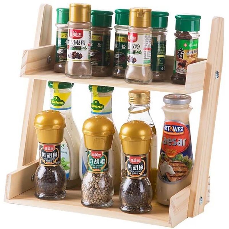 Grenen Hout Kruidenrek 2 3 Lagen Keuken Organizer Opslag Stand Voor Spice Kruiderij Houder Tuin Bloempot Display Spice plank