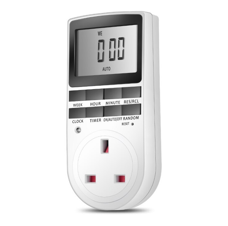 230v 13a tidsbryter stikkontakt elektronisk digital uk støpsel-i programmerbar 7 dagers 12/24 tidtakere tidsbryter stikkontakt