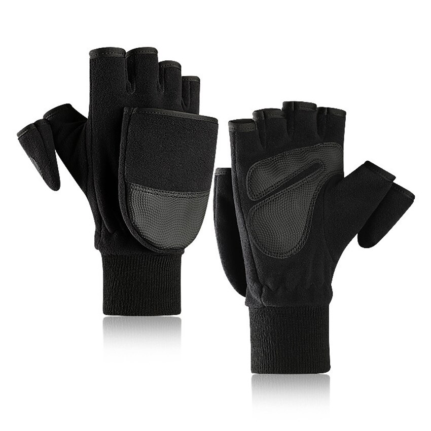 Mode Winter Warme Handschoenen Mannen Outdoor Fotografie Winddicht Vingerloze Handschoenen Comfortabele Zwarte Mannelijke Handschoenen