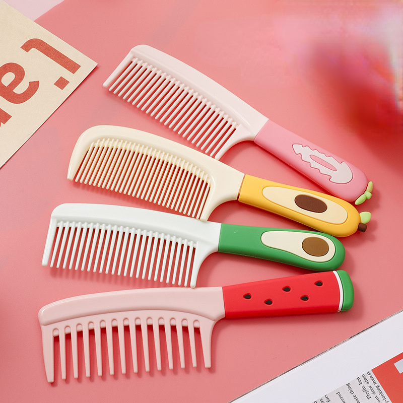 Neue Nette Obst Griff Friseur Kamm Anti-statische Süssigkeit Farbe Hohe Haar Cmb für Mädchen Frauen freundlicher haar Kamm