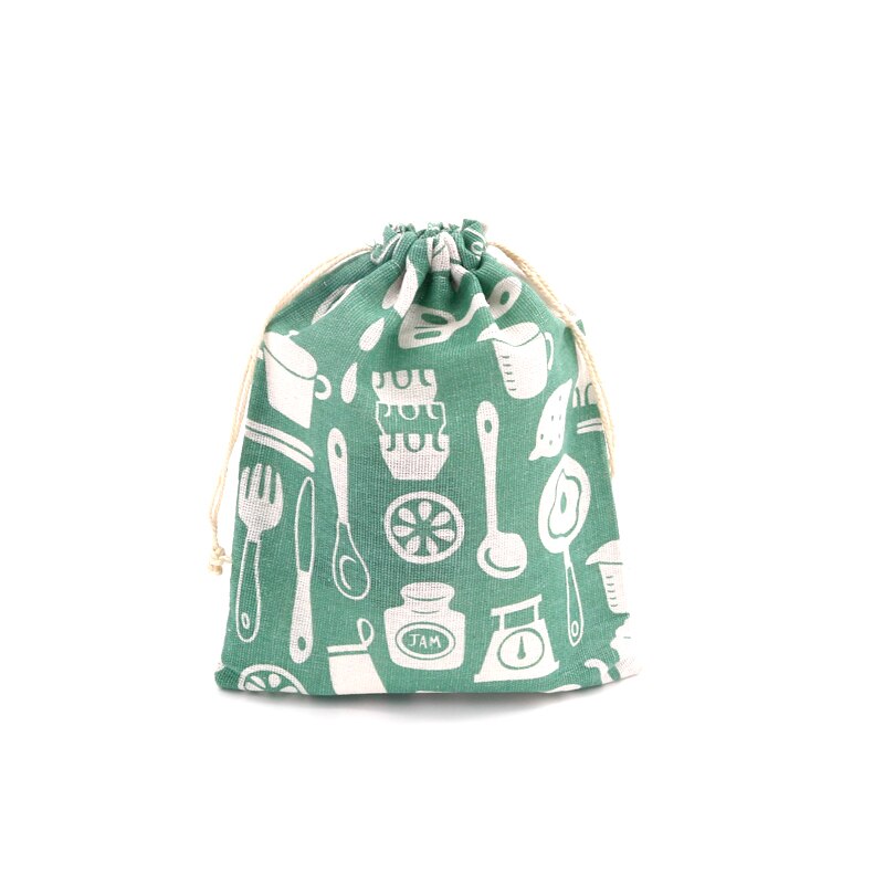 1pc store bomuldsposer 19 x 24cm forskellige designs snoreposer linned taske kosmetik boutique smykker emballage poser: D28