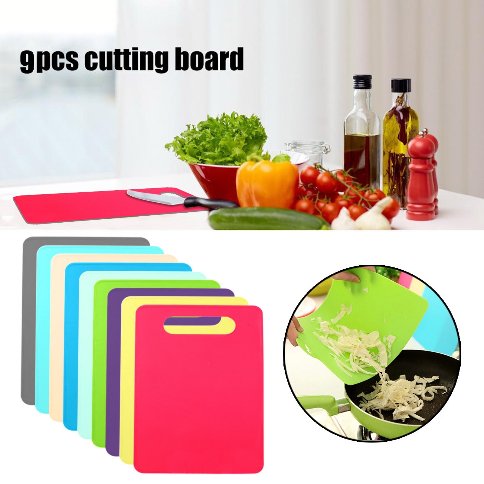 1PC Cutting Board Environmental protection color plastic non-slip chopping board kitchen cutting board Chopping board c50