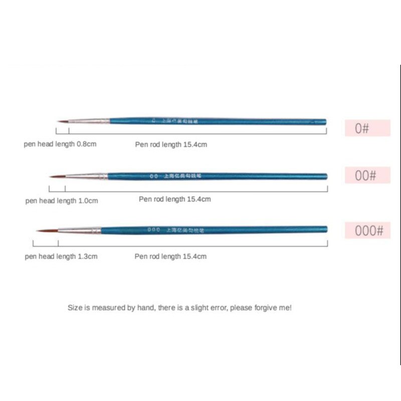 100 stk/sæt fin håndmalet tynd krog line pen multifarvet stafet tegning kunst pen maling pensel kunst forsyninger nylon pensel special