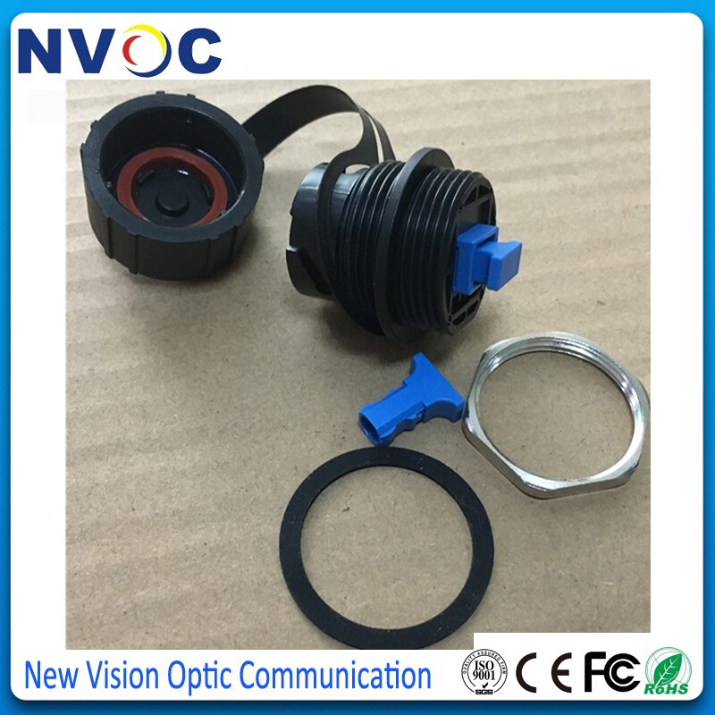 IP67 ODVA-SC Bulkhead SM SX Fiber Optic Adapter with Dust Cap,Outdoor IP65/IP67 SC Fiber Waterproof Connector