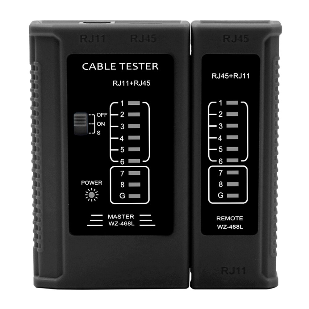 Netværkskabel tester  rj45 rj11 rj12 kat 5 kat 6 utp lan kabel tester detektor fjerntest værktøjer netværk reparation: Gul
