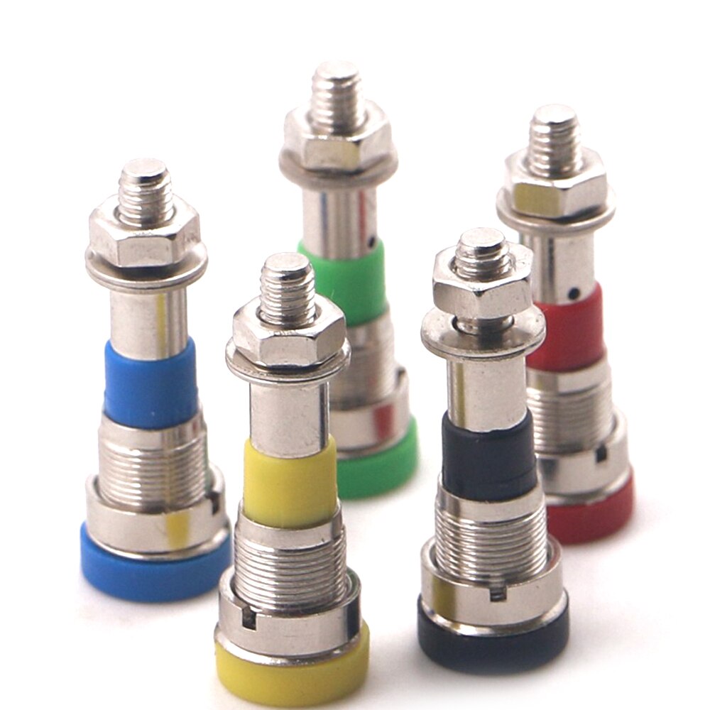 5 stuks 4mm 24a bovenmoer paneel zuiver koper vernikkelde binding post banaanstekker connector