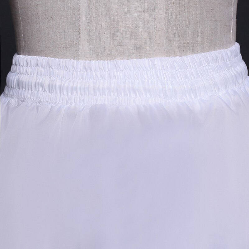 Elastische Taille Wit 3 Hoops 1 layer garen Petticoat Crinoline Slip Onderrok Voor Trouwjurk Bruidsjurk In Voorraad
