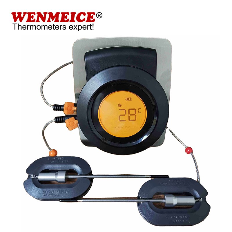 2 in 1 Smart APP Digital Blue tooth Wireless Dual Probe Cooking Food Meat Thermometer for BBQ Oven Grill