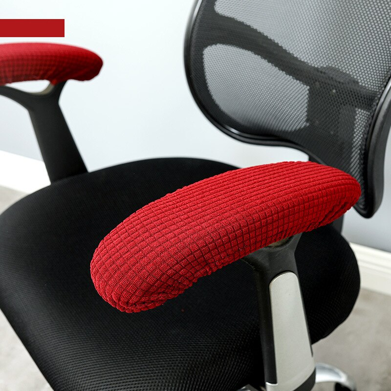 Housse de protection pour accoudoirs de chaise, extensible, anti-poussière, bras coudé, pour ordinateur de bureau: wine red