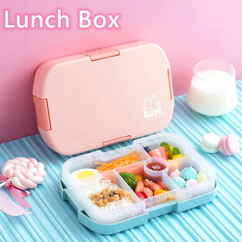 920Ml Gezonde Materiaal Lunchbox 6 Grids Bento Dozen Magnetron Servies Kids Draagbare Outdoor Voedsel Opslag Container Lunchbox