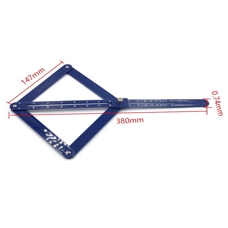 Folding DIY Multi-angle Corner Angle Finder 380mm ABS Protractor Tile Wood Ruler Woodworking Model Craft Angle Square Hardware