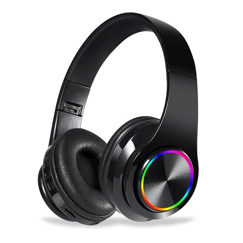 SHOUMI B39 Wireless Headphones - Bluetooth 5.0 Noise Cancelling - LED Light - TF Card Support