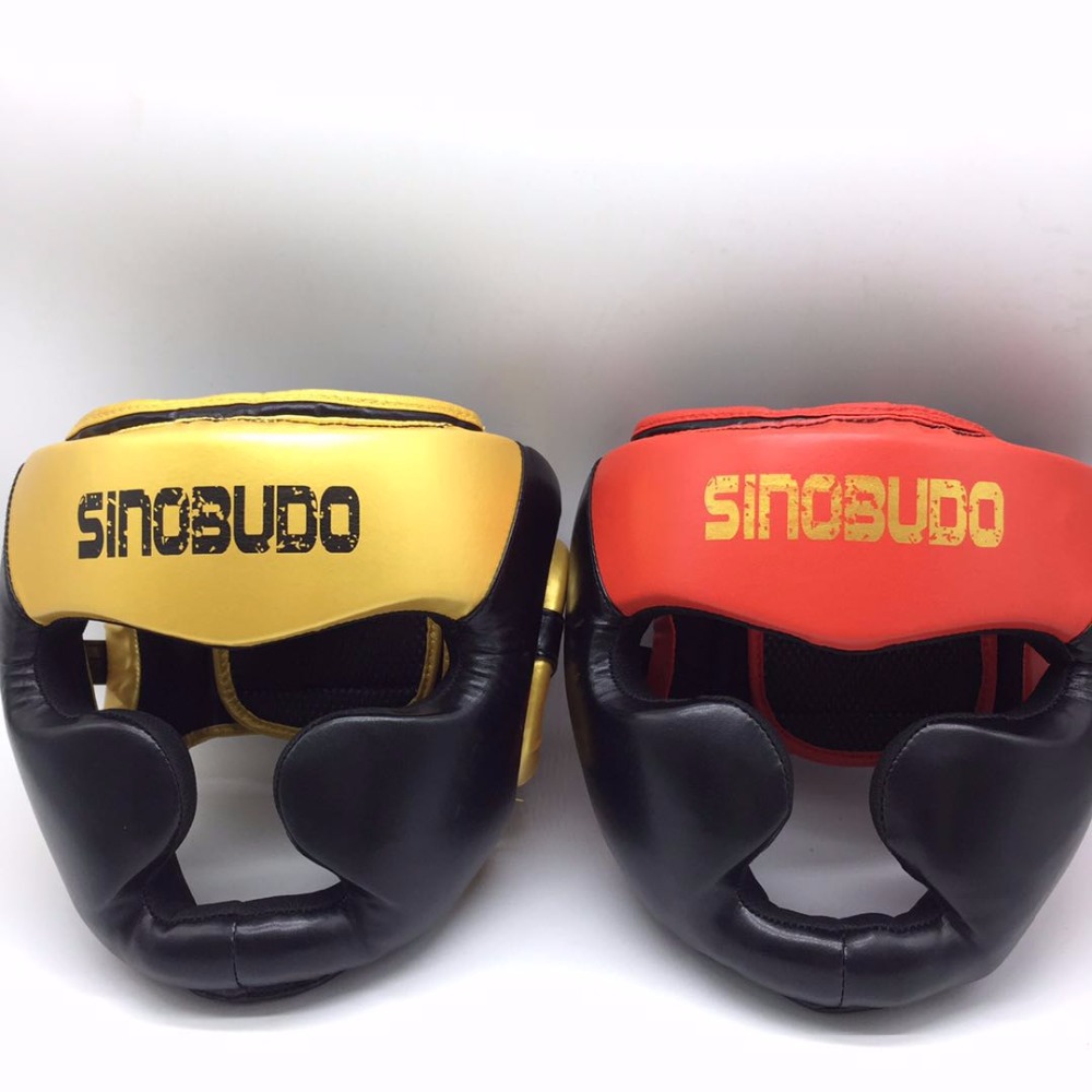 Sinobudo lukket type mma boksehjelm hovedbeskytter vagt taekwondo sanda muay thai kickboxing konkurrence hovedudstyr
