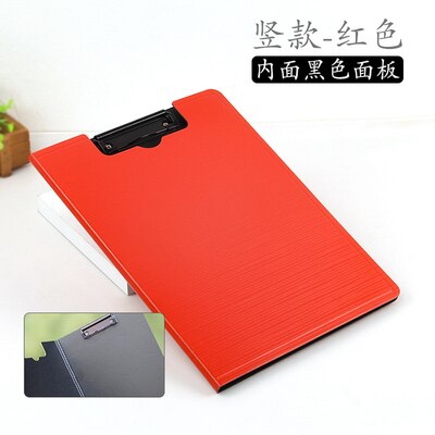 A4 Covered Clipboard File Folder Organizer Documents Holder Writing Pad Padfolio Portfolio Tool for Office School Home: red