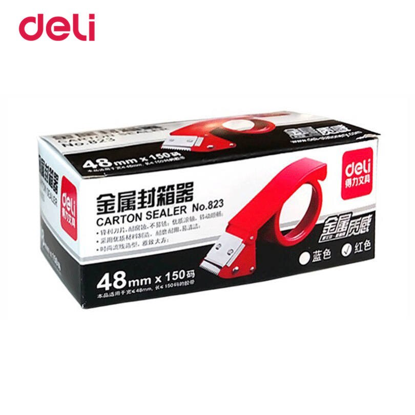 Deli tape dispenser til kontorartikler tape stor bredde 48 mm tape cutter karton sealer bærbart tape