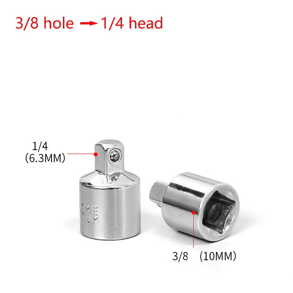 1/4 "3/8" 1/2 "Ratelsleutel Adapter Chroom Vanadium Mouw Drive Socket Converter Wrench Transform Joint: WHITE