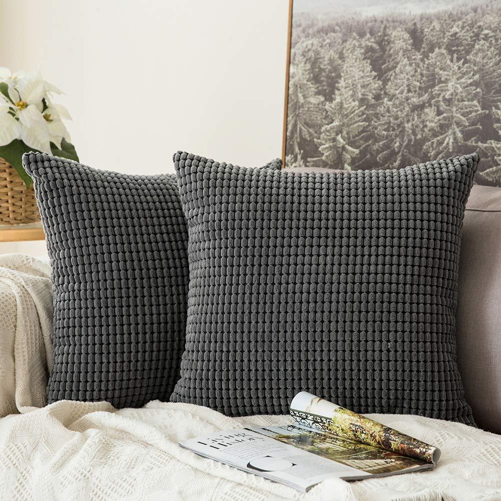 Enkelt hjem pudebetræk ren farve behagelig fløjl frisk sofa karnap pudebetræk flere specifikationer: Grå / 30 x 50cm