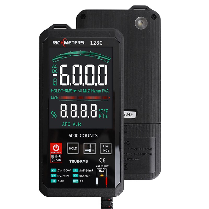 Digital Multimeter Touch Sensitive Resistance NCV Capacitance Pocket Type Intelligent Scanning Tools 618c
