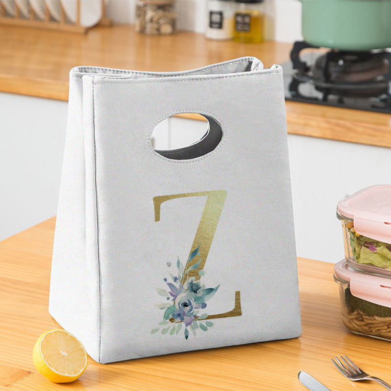Gold Brief Unisex Isolierte Mittagessen Tasche Gedruckt Leinwand Mittagessen Box Picknick Tote Tasche Abendessen Behälter Lebensmittel Veranstalter: 9GoldgZ