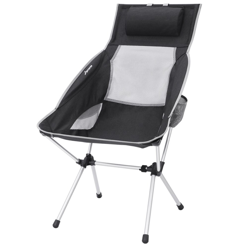 MOVTOTOP Folding Camping Chair Mesh High Back Ergonomic Armrest Beach Chair 45x87x100: Default Title