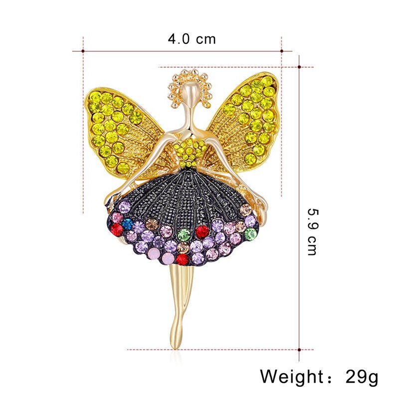 retro Karikatur Schmetterling Mädchen Brosche Schönheit Kleid Dame Broschen Party Büro Brosche Stifte