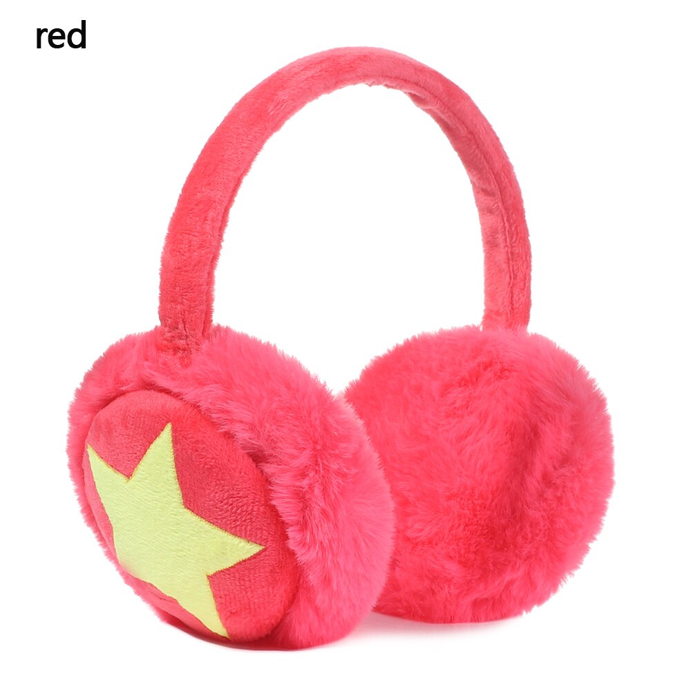 Pluizige Oorbeschermers Herfst Winter Warm Comfortabele Warm Oorklep Vrouwen Mannen Outdoor Skiën Fietsen Rijden Oorbeschermers Ster Oorwarmers: Red