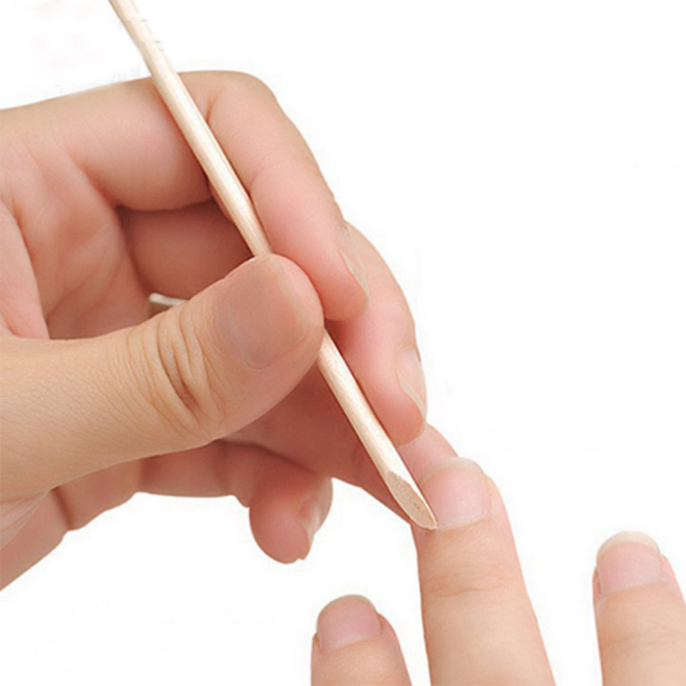 Bastón de madera Nail Art para mujer, cutícula y piel muerta, Palito para manicura, limas, equipo de punteo de uñas, 100 Uds.